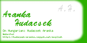 aranka hudacsek business card